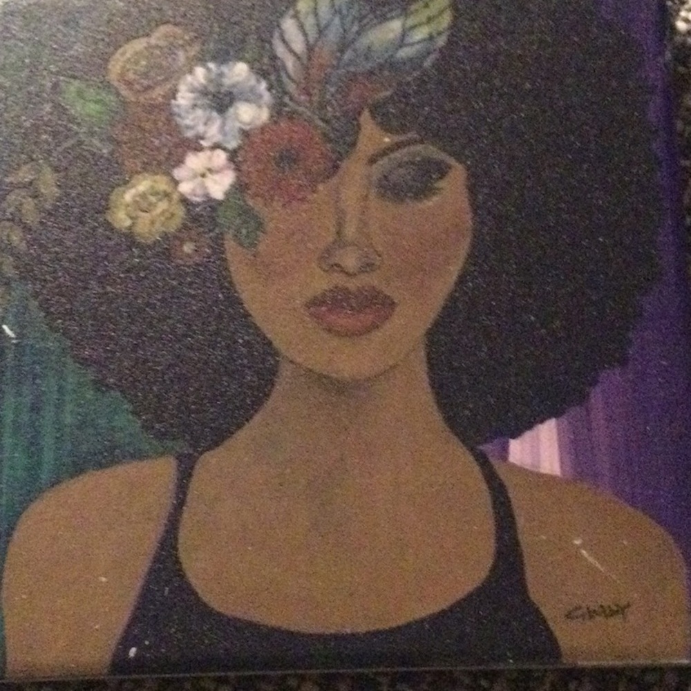 Coasters with African American female faces, set of four - Picture 5 of 7